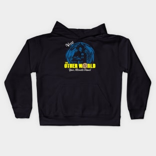 Visit The Otherworld Retro Vintage Horror Scary Movie Poster Kids Hoodie